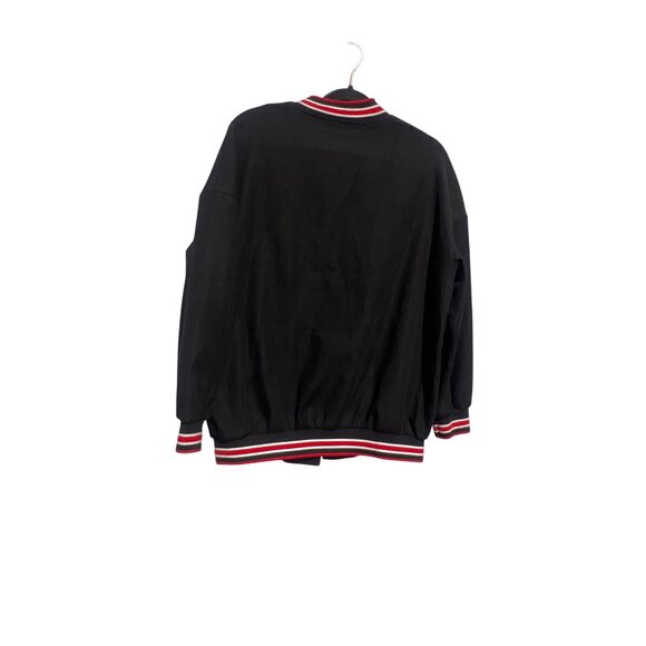 Shein Black Varsity Jacket With Heart Patch Size M Polyester For Women - Picture 2 of 5